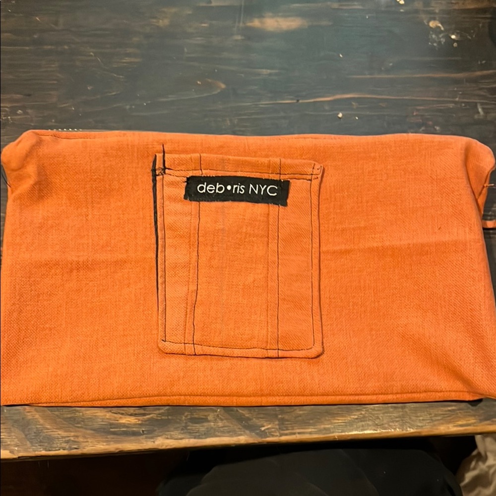 Hand Crafted Orange Cosmetic Bag